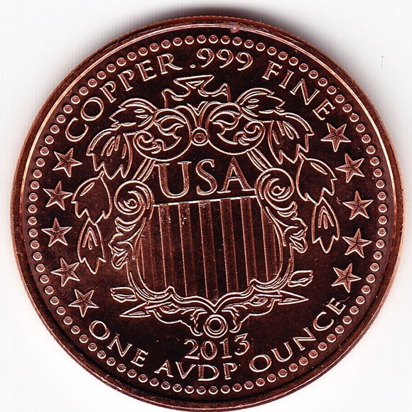 2013 USA Liberty Copper One Ounce Round (b305) - Picture 2 of 2